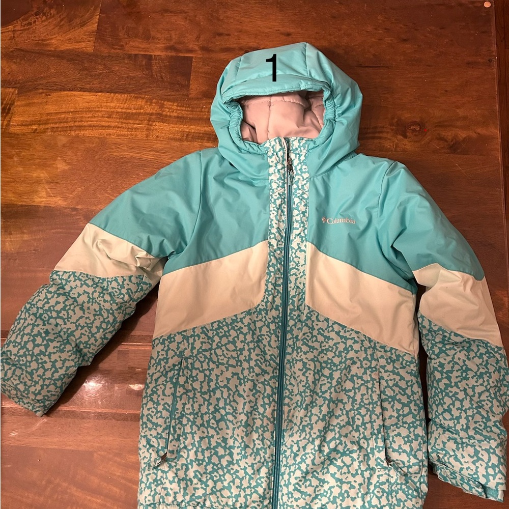 Columbia Kids' Teal and White Ski Jacket
